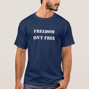 T-shirt size XXL FREEDOM ISN’T FREE grey color short sleeve cotton/polyester